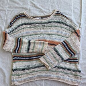 O'Neill Cream and Green Crew Neck Sweater